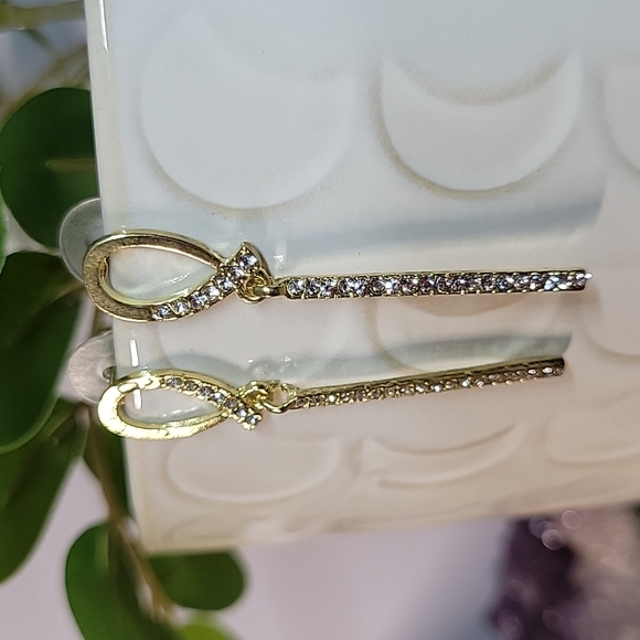 Crystal Twist Drop Earrings, S925 - Picture 3 of 6